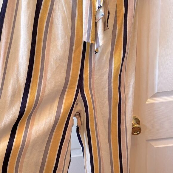 Blue Yellow & Cream Striped Strapless Jumpsuit by Gypsies & Moondust S-9 NWT - Picture 3 of 5